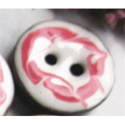 KOKOSKNAPP EMALJERT - Hvit med rd dekor